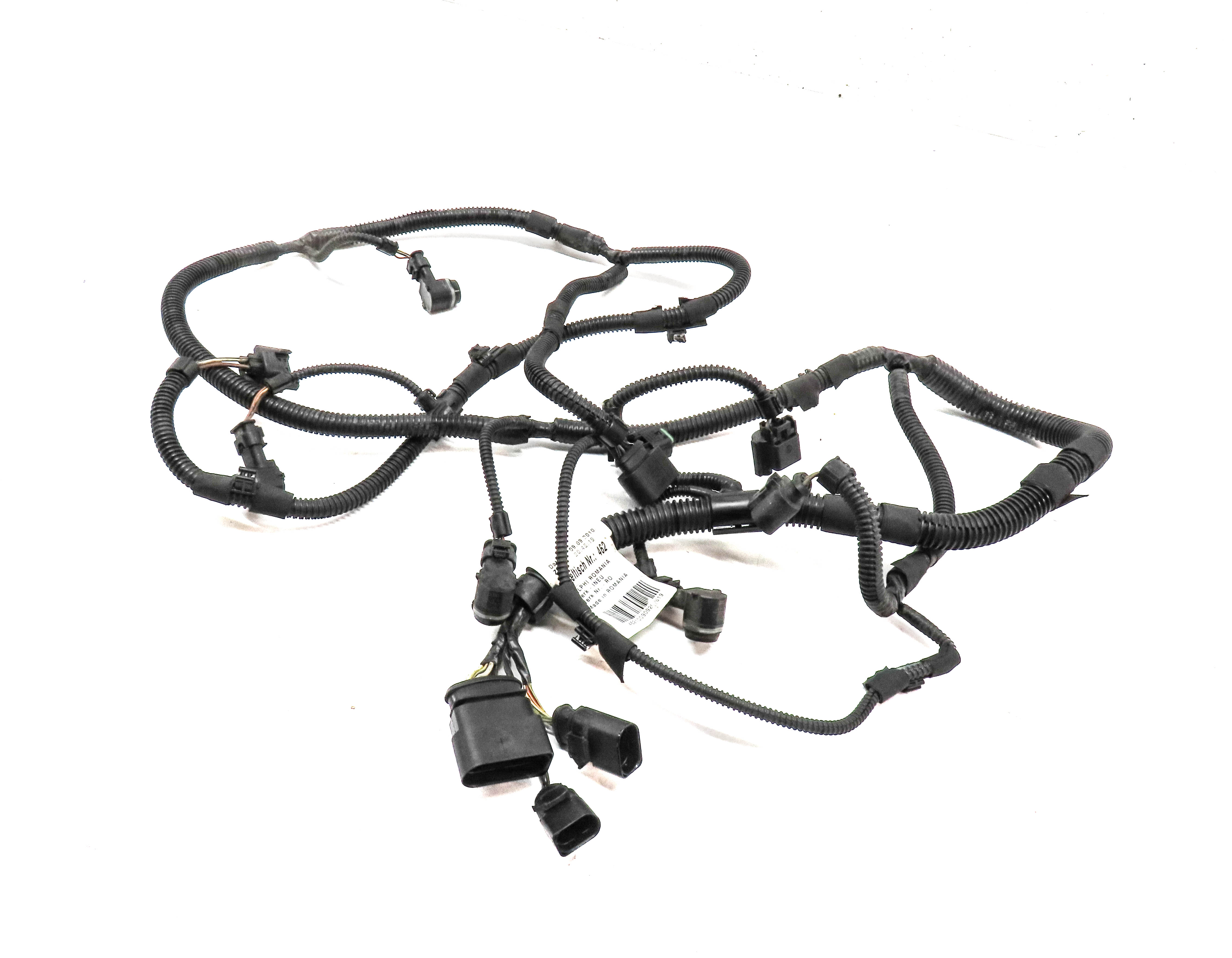 2011 PORSCHE CAYENNE (958) FRONT PARK ASSIST PDC SENSOR SET 4 (Gray) & HARNESS — exact item pictured